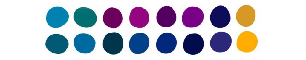 A selection of jewel toned colours which look great to wear for a professional headshot.