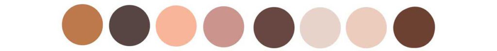 A selection of skin toned colours